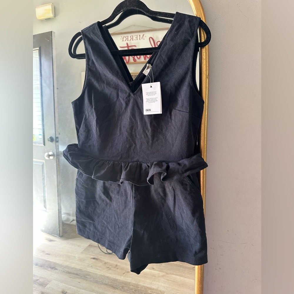 ASOS Black Ruffled Mini Dress - Picture 2 of 3